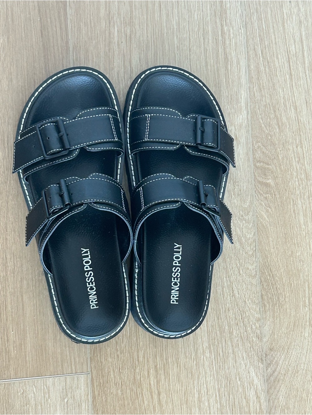 Princess Polly Ma Belle Double-Buckle Slide Sandals